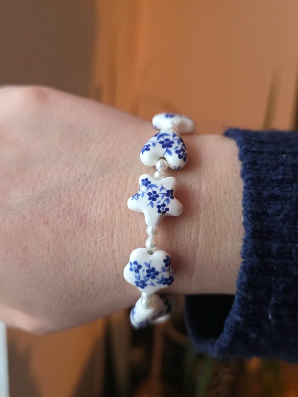 'I Am The Tea' Lady Bridgerton Porcelain, Fresh Water Pearl and Sterling Silver Bracelet - Image 4