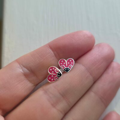 Hearts of Luck Ladybirds in Sterling Silver