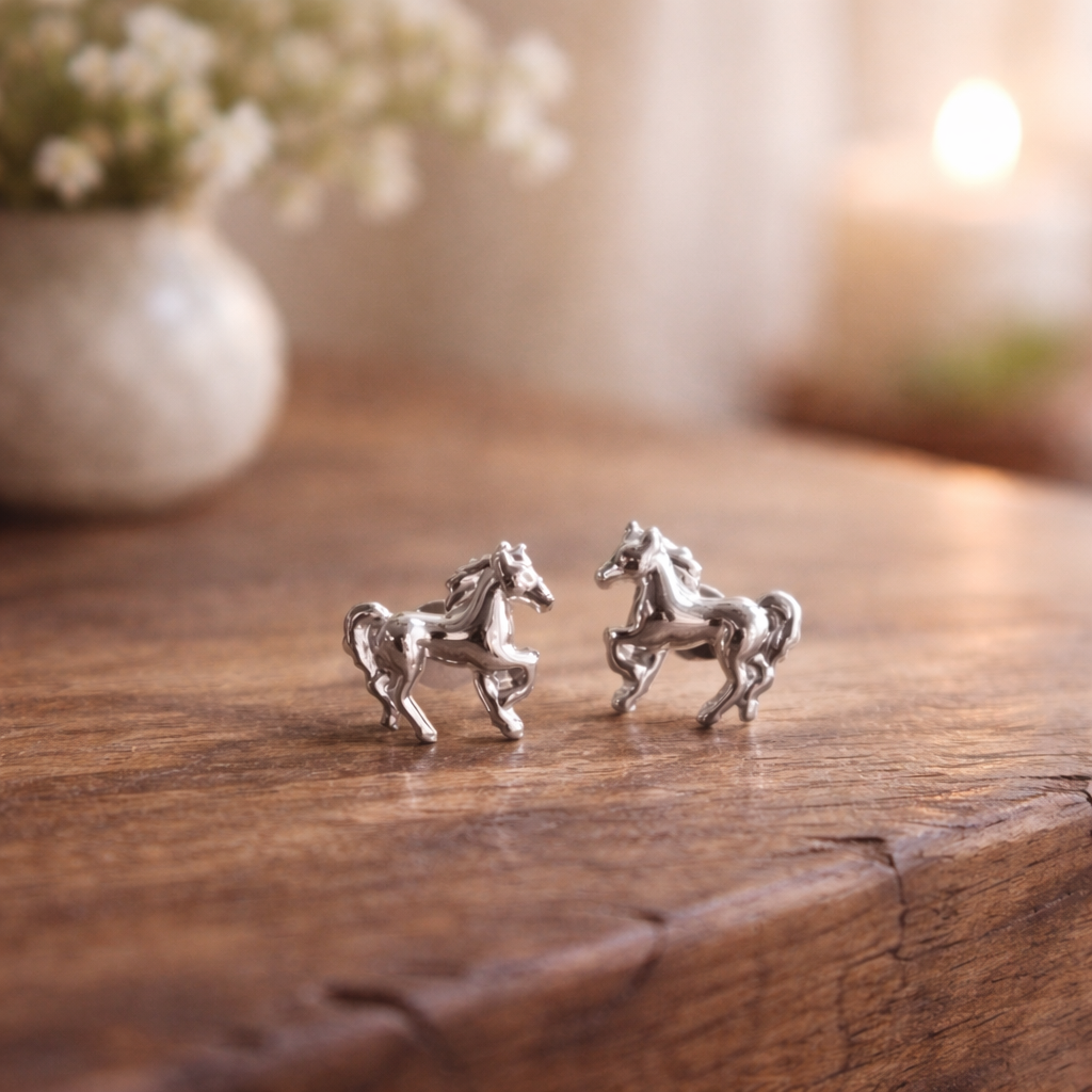 Chinese Year of the Horse Studs in Sterling Silver - Image 2