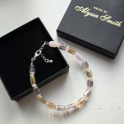 Tubular Blush Pink Bracelet in Sterling Silver