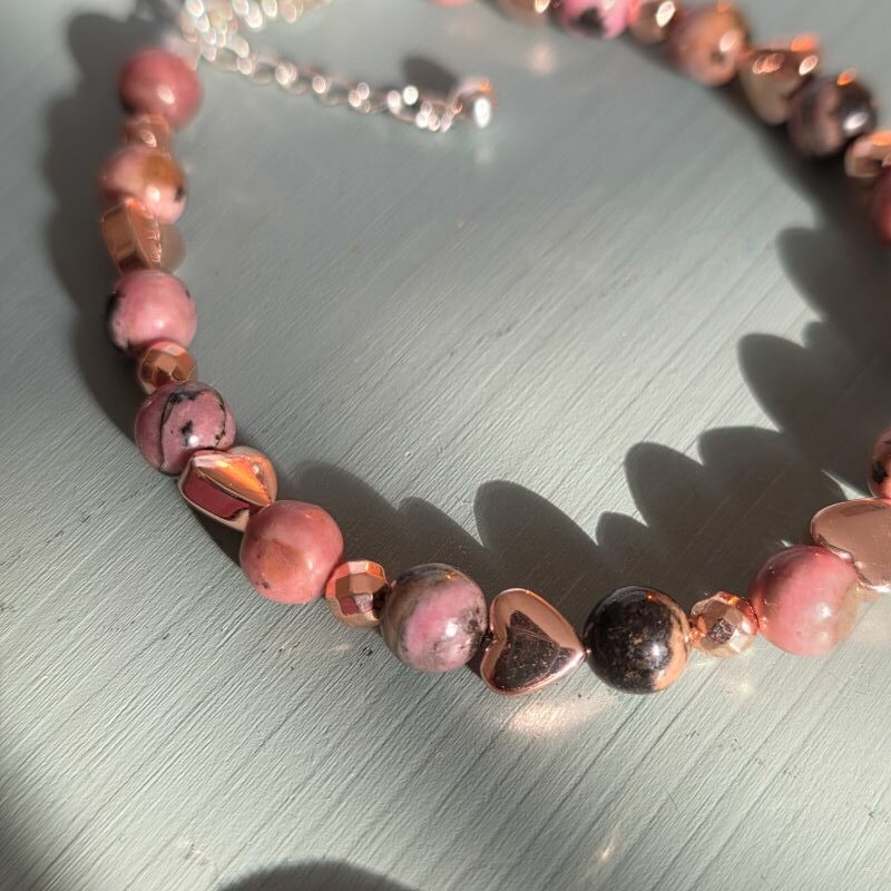 Beautiful Rhodonite Gemstone Bracelet in Sterling Silver - Subscriber Special - Image 3