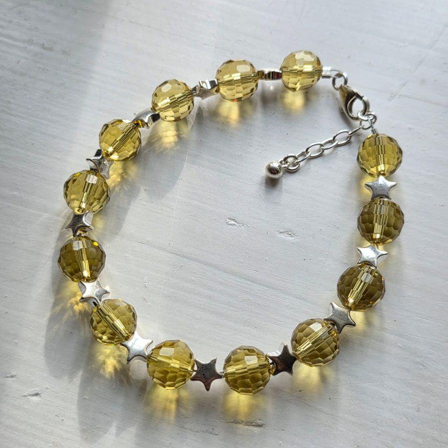 'Nina' Disco Stars Sterling Silver Bracelet - Sunny Yellow Edition - Image 4