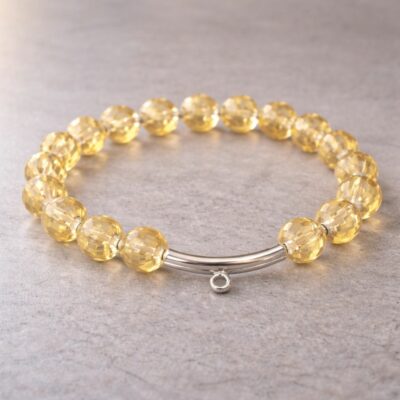 Nina Disco Stars Sterling Silver Stretchy Charm Carrier Bracelet - Sunny Yellow Edition