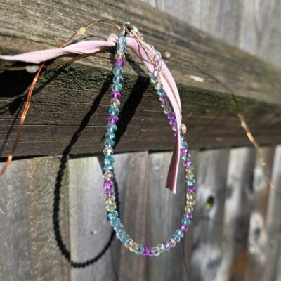 Rainbow Pastel Sparkling Anklet Sterling Silver- Limited Edition