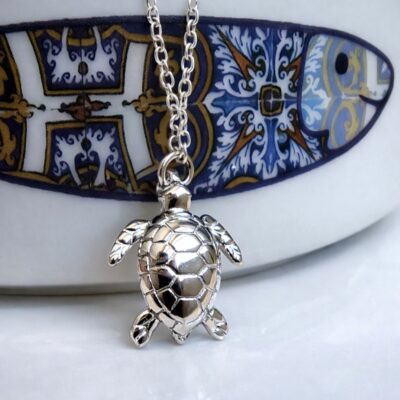 Sea Turtle Necklace in Sterling Silver
