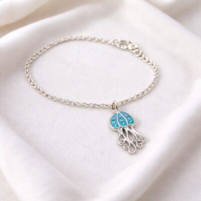 Sparkling Jellyfish Bracelet in Sterling Silver