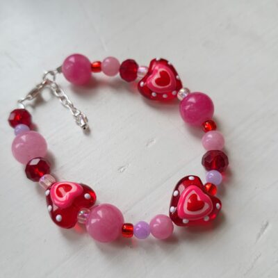 The Sweetie Pie Glass Heart Chunky Bracelet