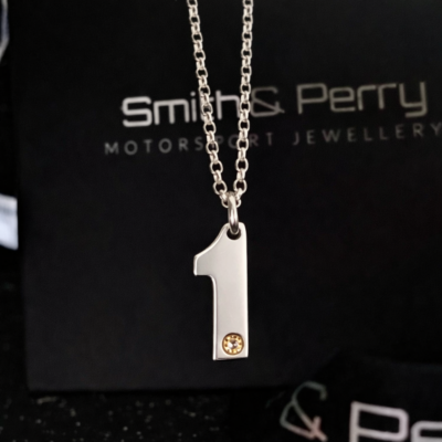 Miniature 1 Necklace in Sterling Silver with Papaya Stone