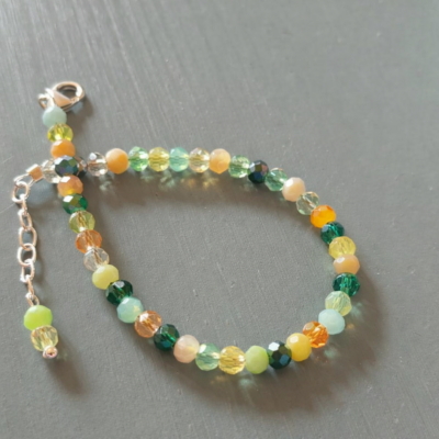 Green Springtime Meadow Bracelet in Sterling Silver