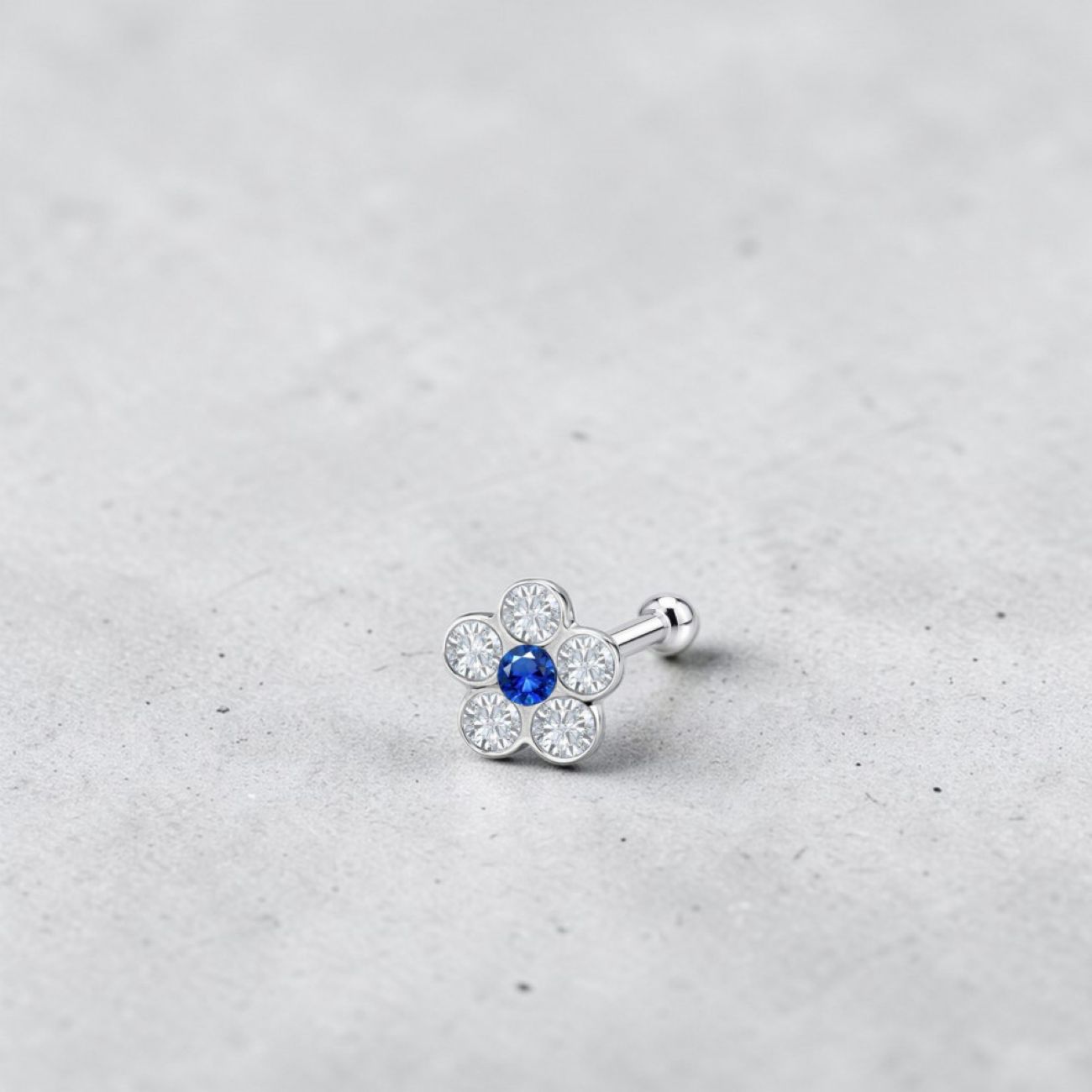 Forget Me Not Helix and Tragus Sterling Silver and Surgical Steel - Image 3