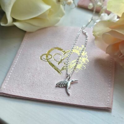 Hummingbird of Abundance Necklace in Sterling Silver