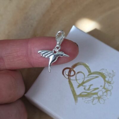 Hummingbird of Abundance Charm in Sterling Silver