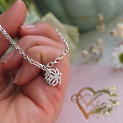 Mini Lotus Flower Bracelet in Sterling Silver
