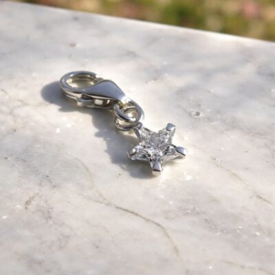 Twink the Tiny Star Sparkling Crystal Charm in Sterling Silver