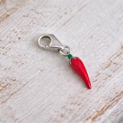 Sainz Chilli Pepper Themed Charm in Sterling Silver