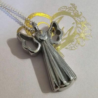 Angel Urn Necklace for Ashes and Hair/Fur on Sterling Silver Ball Chain