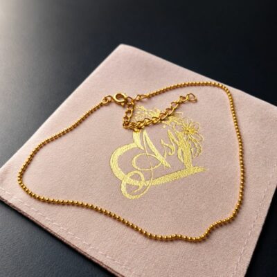 Delicate Golden Ball Chain Anklet in Sterling Silver