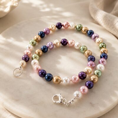 Paddock Pearl Necklace in Sterling Silver with Statement Infinity Clasp