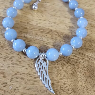 The Wings of an Angel Angelite Bracelet in Sterling Silver
