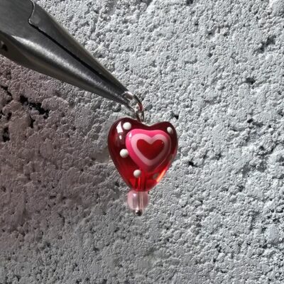 The Sweetie Pie Glass Heart Pendant - Red Edition