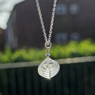 Aurora Borealis Mermaid Shell Necklace in Sterling Silver