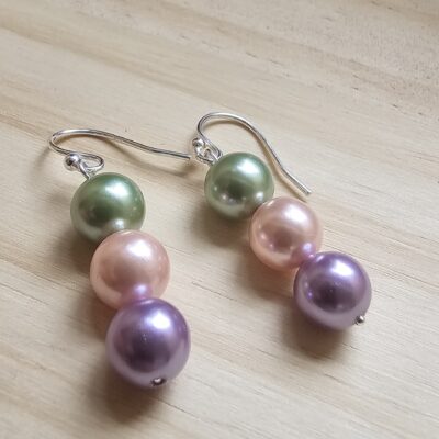 Paddock Pearl Drop Earrings in Sterling Silver - Pastels