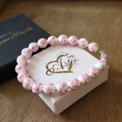 Pink Blossom Porcelain Bracelet in Sterling Silver – Limited Edition