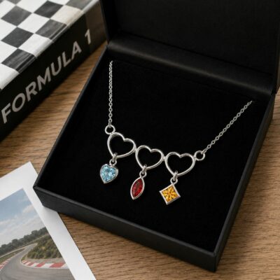 The British Podium Hearts Necklace in Sterling Silver - Catalunya 2026