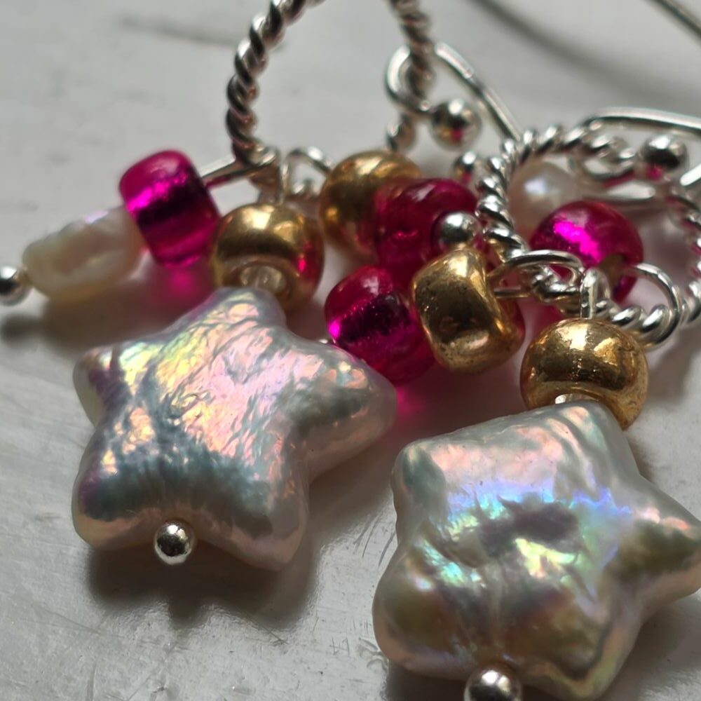 Arabella Joy Limited Edition Keshi Fresh Water Pearl Drop Earrings - Image 2