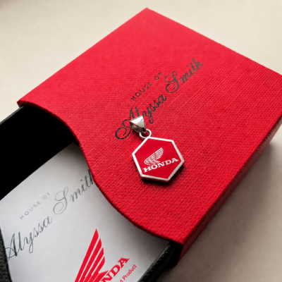 Official Honda Red Enamel Pendant in Sterling Silver