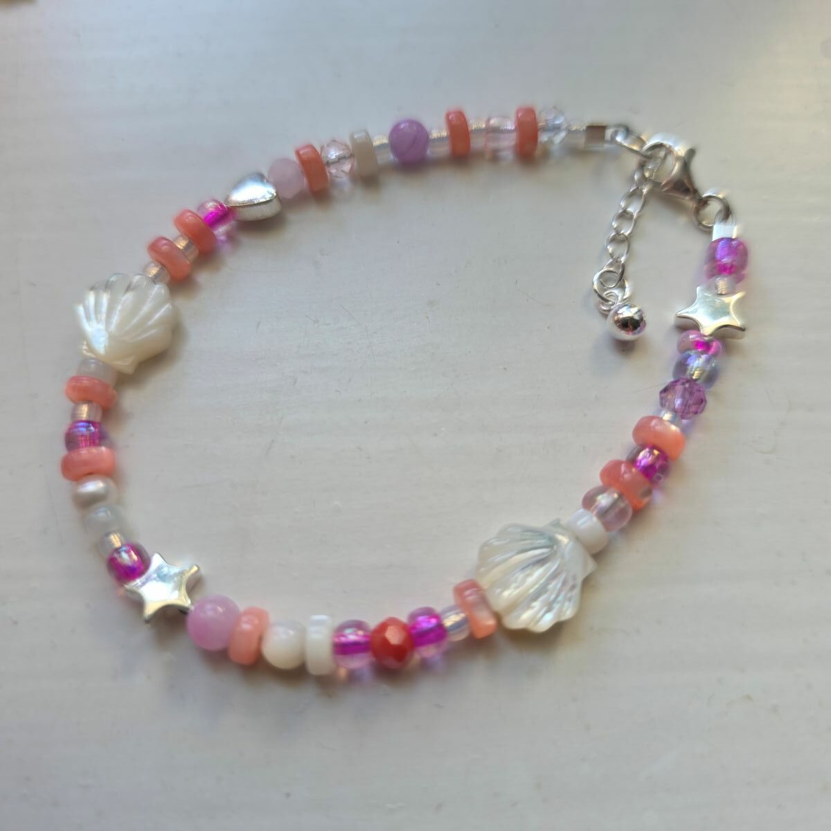 Blushing Seashell Bracelet in Sterling Silver