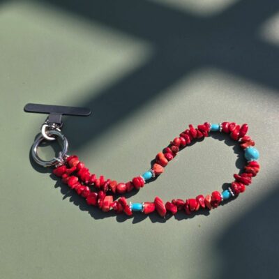 Coral Reef Sea Bamboo Phone Strap in Sterling Silver