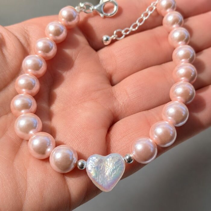 Elle Woods Limited Edition Keshi Freshwater Pearl Heart Bracelet