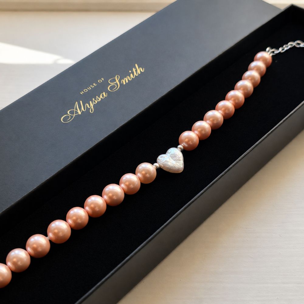Elle Woods Limited Edition Keshi Freshwater Pearl Heart Bracelet - Image 2