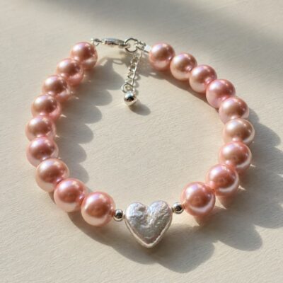 Elle Woods Limited Edition Keshi Freshwater Pearl Heart Bracelet