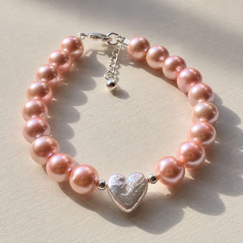 Elle Woods Limited Edition Keshi Freshwater Pearl Heart Bracelet