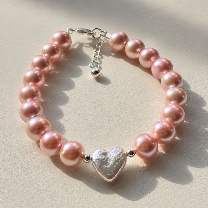 Elle Woods Limited Edition Keshi Freshwater Pearl Heart Bracelet
