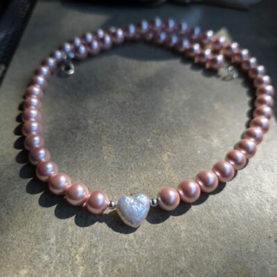 Elle Woods Limited Edition Keshi Freshwater Pearl Heart Necklace