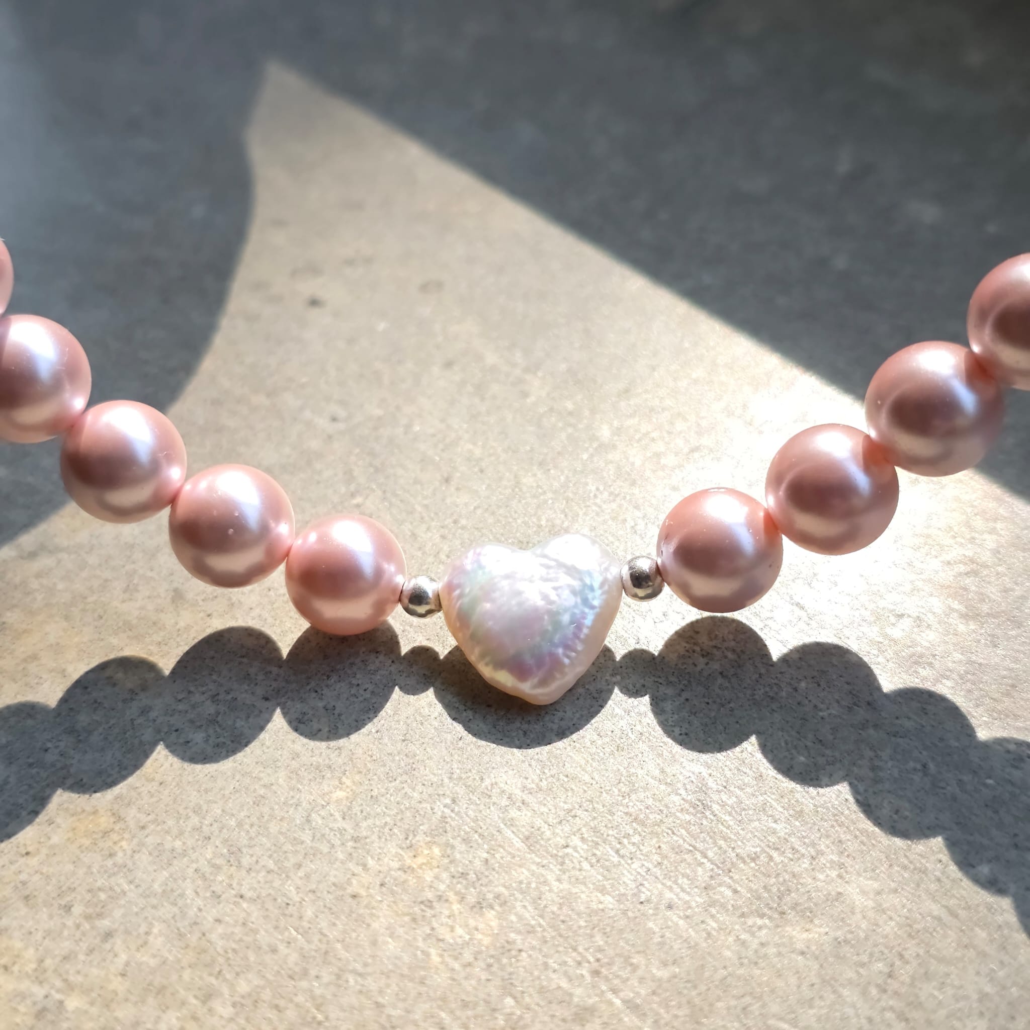 Elle Woods Limited Edition Keshi Freshwater Pearl Heart Necklace - Image 4