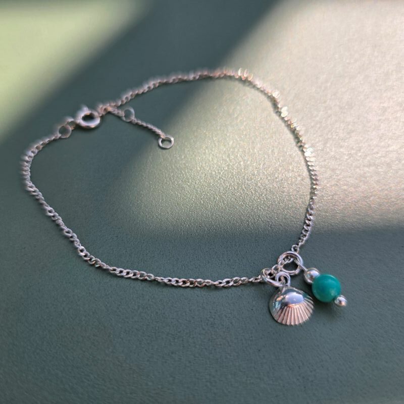 She Sells Sea Shells Twisted Turquoise Bracelet in Sterling Silver