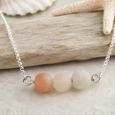 Sunlit Shore Agate Necklace in Sterling Silver