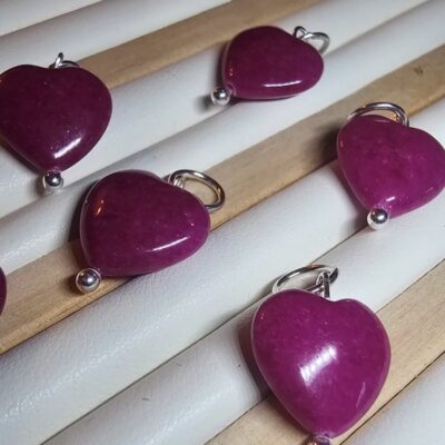 Sunset Cove Pink Jade Heart Pendant