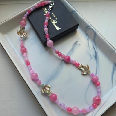 Daydream in Pink Chunky Gemstone Necklace in Sterling Silver - 18 inches