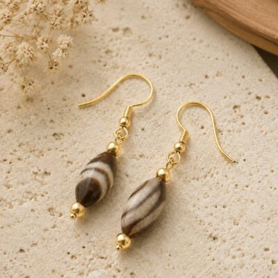 Golden Earth Drop Earrings