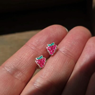 Grape Escape Enamel Stud Earrings in Sterling Silver