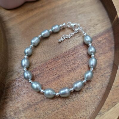 Limited Edition Sea Foam Fresh Water Pearl Bracelet in Sterling Silver