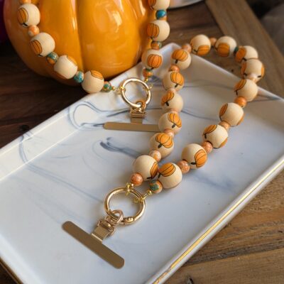 Arabella's Pumpkin Surprise Agate Phone Strap