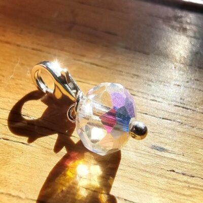 Mermaid's Treasure Crystal Charm in Sterling Silver
