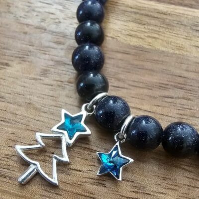 Midnight Christmas Sky Bracelet in Sterling Silver