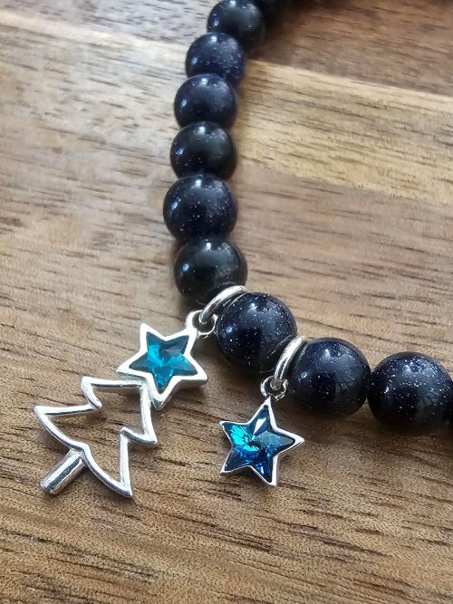 Midnight Christmas Sky Bracelet in Sterling Silver